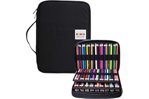 BOMKEE Coloring Pencil Case 220 Slots Pencils/Gel Pens Organizer Waterproof Travel Case Zipper Carrying Portable Pencil Markers Pen Holder Bag for Painter Writers