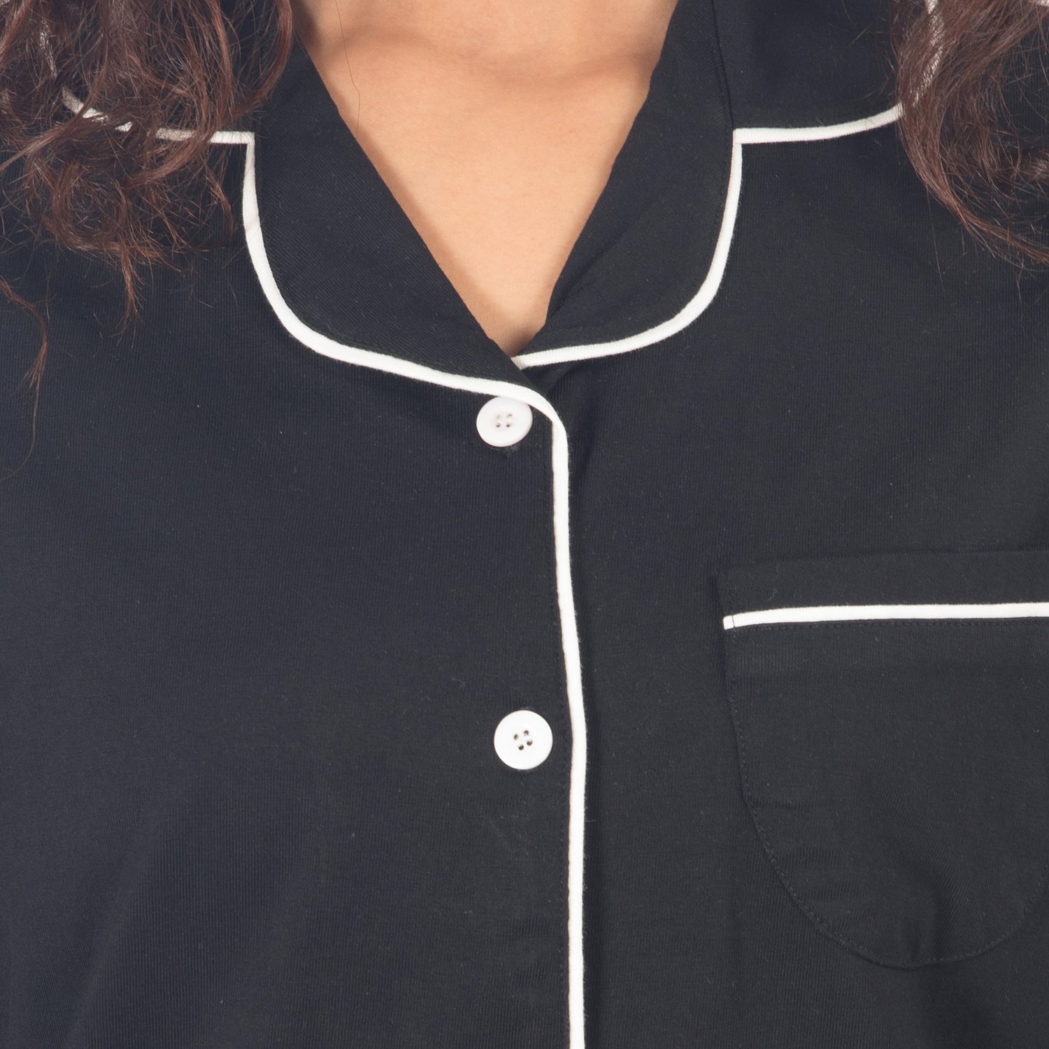 nite flite women's classic black premium pyjama set