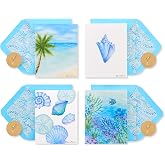 Papyrus Blank Cards with Envelopes - Designed by Bella Pilar, Into the Blue (20-Count)