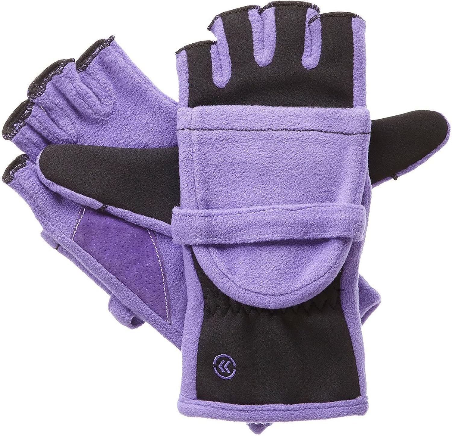 Isotoner Women's Convertible Fingerless Stretch Fleece Gloves Ultra Violet Clothing