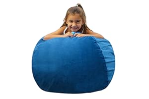 EMMandSOPHIE Stuffed Animal Storage Bean Bag Chair - Kids & Teens Bean Bag Chairs - Stuffed Animal Holder