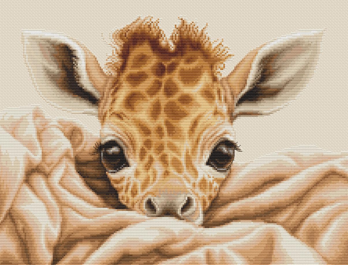 Luca-S Cross Stitch Kit The Baby Giraffe, B2425, Counted Cross Stitch Kit for Adults, Needlecraft and Embroidery Kit — image 1
