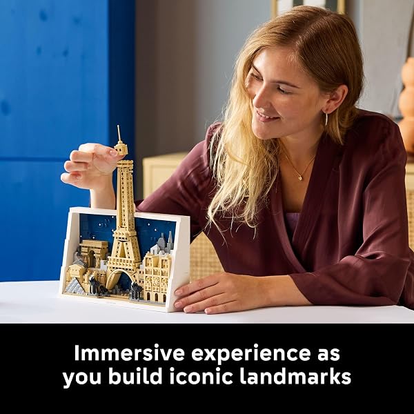 LEGO ARCHITECTURE PARIS – CITY OF LOVE BUILDING SET FOR ADULTS – GIFT FOR BIRTHDAYS – OFFICE OR BEDROOM DECOR FOR WOMEN & MEN, AGES 18+ – W/FRAME FOR DISPLAY – 21064