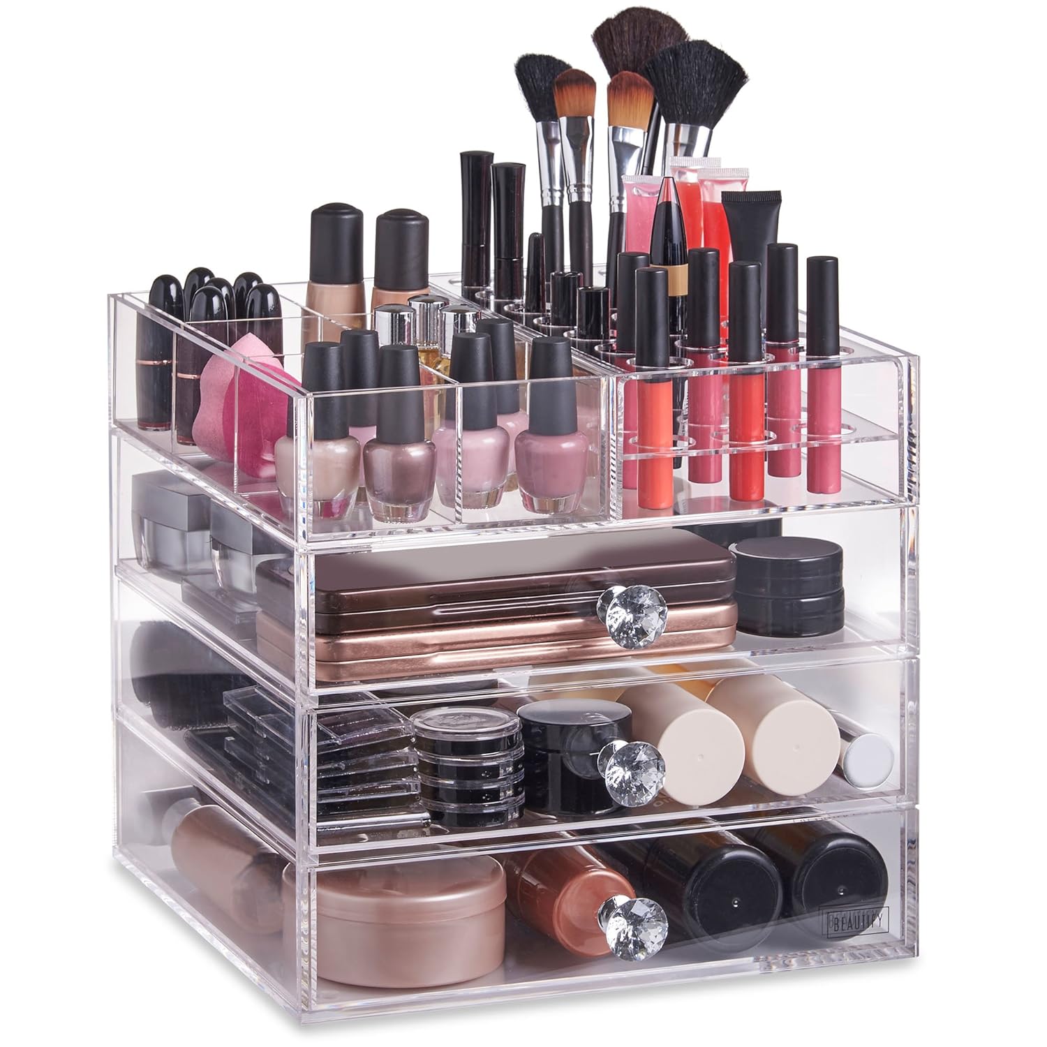 Clear Beautify Large Clear Acrylic Cosmetic Makeup Organizer