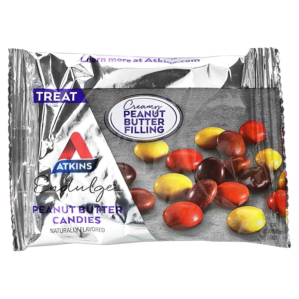 ATKINS ENDULGE TREAT, PEANUT BUTTER CANDIES, 2G NET CARBS, 2G SUGAR, CREAMY PEANUT BUTTER FILLING, 1 COUNT (5 PACKS)