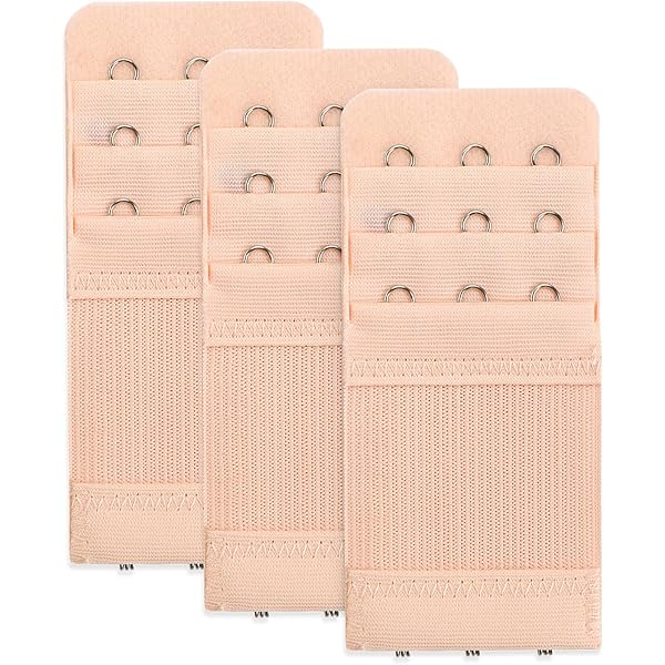 Bra Extenders Elastic Bra Hook Extension 3 Rows 2/3/4 Hook  For Women Black 2 Skin Color 2 Hooks
