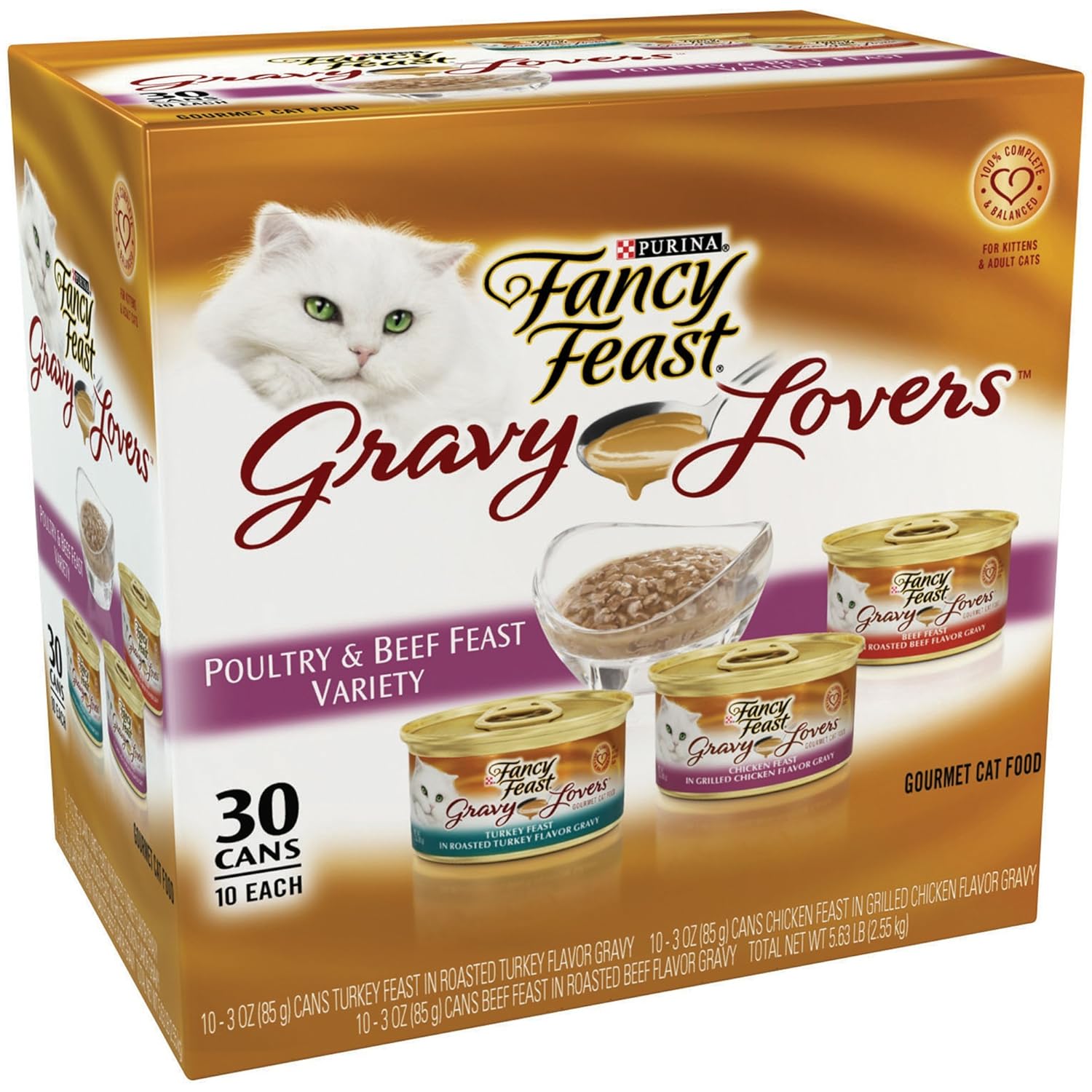 Fancy Feast Gravy Lovers Poultry & Beef Feast Variety Pack Adult Canned Cat Food, cans by Fancy