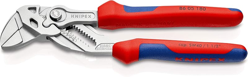 KNIPEX Pliers Wrench 180mm Chrome Multi-Component Handles 86 05 180