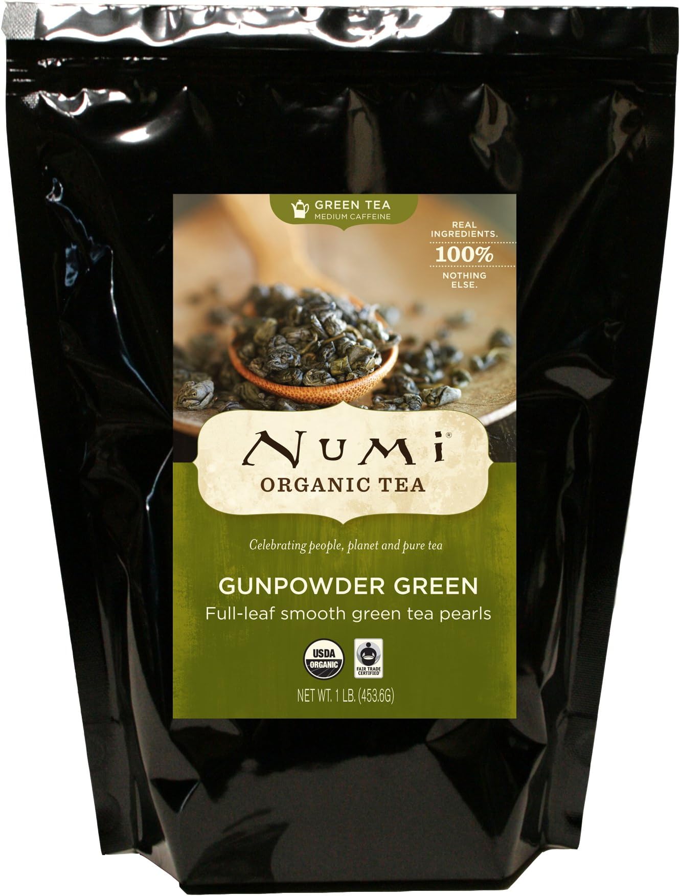 Numi Organic Tea Gunpowder Green, 16 Ounce Pouch (Pack of 6) Loose Leaf Tea