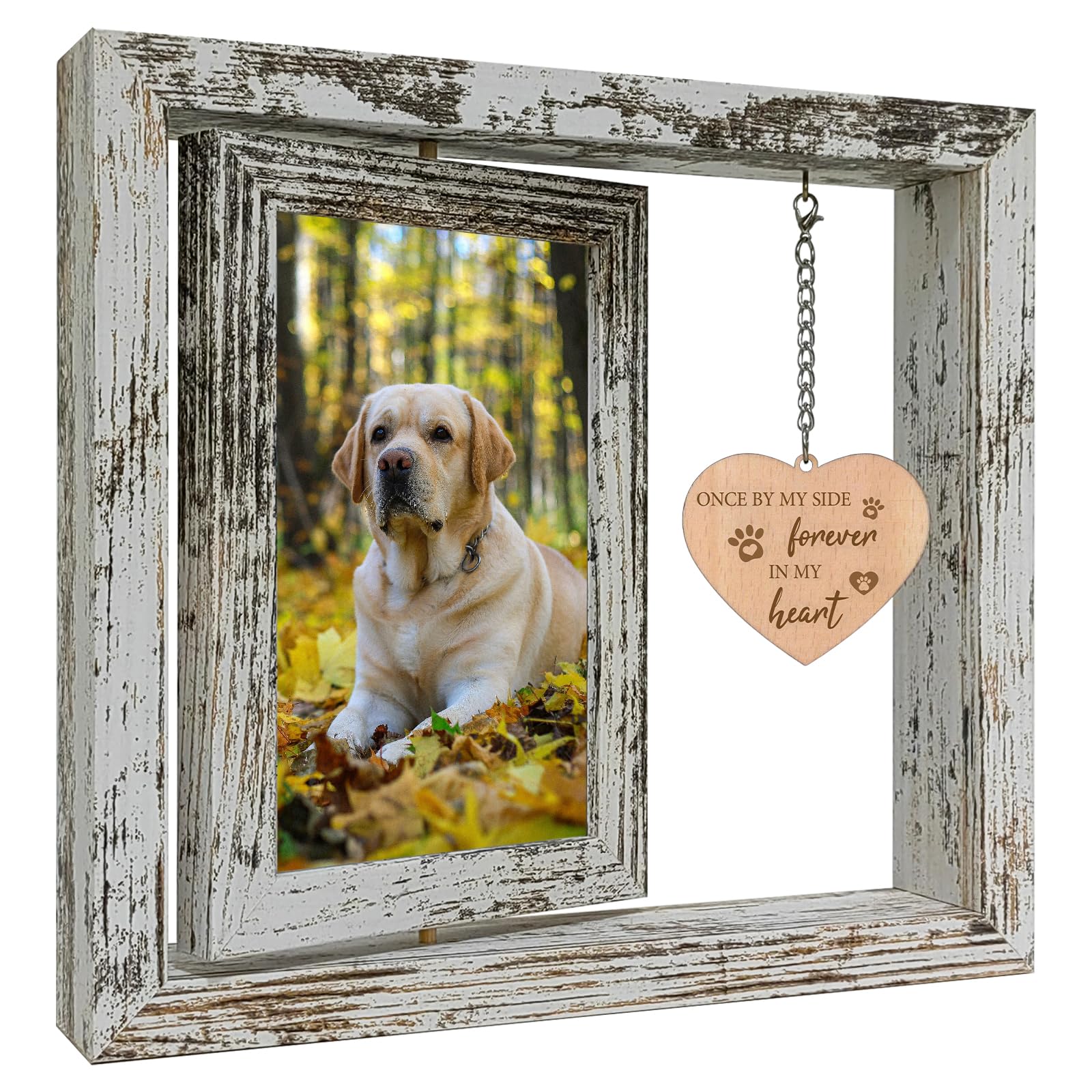 Once by My Side Forever in My Heart Pet Bereavement Photo Frame Dog Loss Remembrance Memorial Gifts Keepsake (Dis Two 15x10 cm)