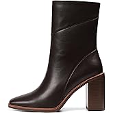 Lovee Cosee Women's Ankle Boots 2025 Chunky Heel Square Toe Side Zipper Booties with Unique Seam Detailing Casual Dress Fall Winter Boots for Party Office Date Night Outfit