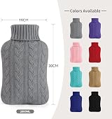 Samply 2L Hot Water Bottle with Knitted Gray Cover Premium Material view 3