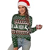 SunnyMelody Womens Christmas Funny Ugly Sweater Winter 2025 Vacation Outfits Oversized Crew Neck Xmas Pullover Tops