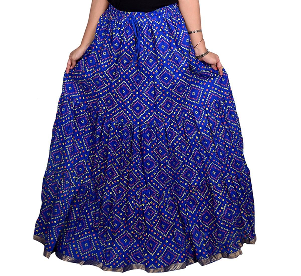decot paradise women's cotton printed skirt (dl3058, blue, free size)