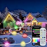 Permanent Outdoor Lights for House, IP67 Waterproof with 96 RGB+IC House Lights, 200ft Year Round Lights for House Outdoor, DIY Scene for Halloween, Christmas Decor, Work with Google Assistant, Alexa