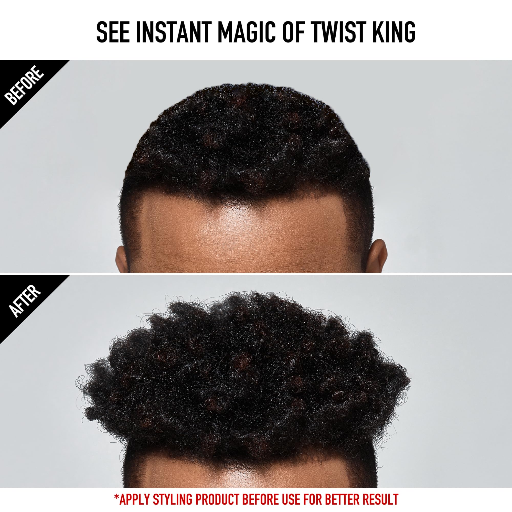 Red by Kiss Bow Wow X Twist King Luxury Twist Styler Washable and Durable Twist Brush for Afro Curl- Slim and Dense (Gold)