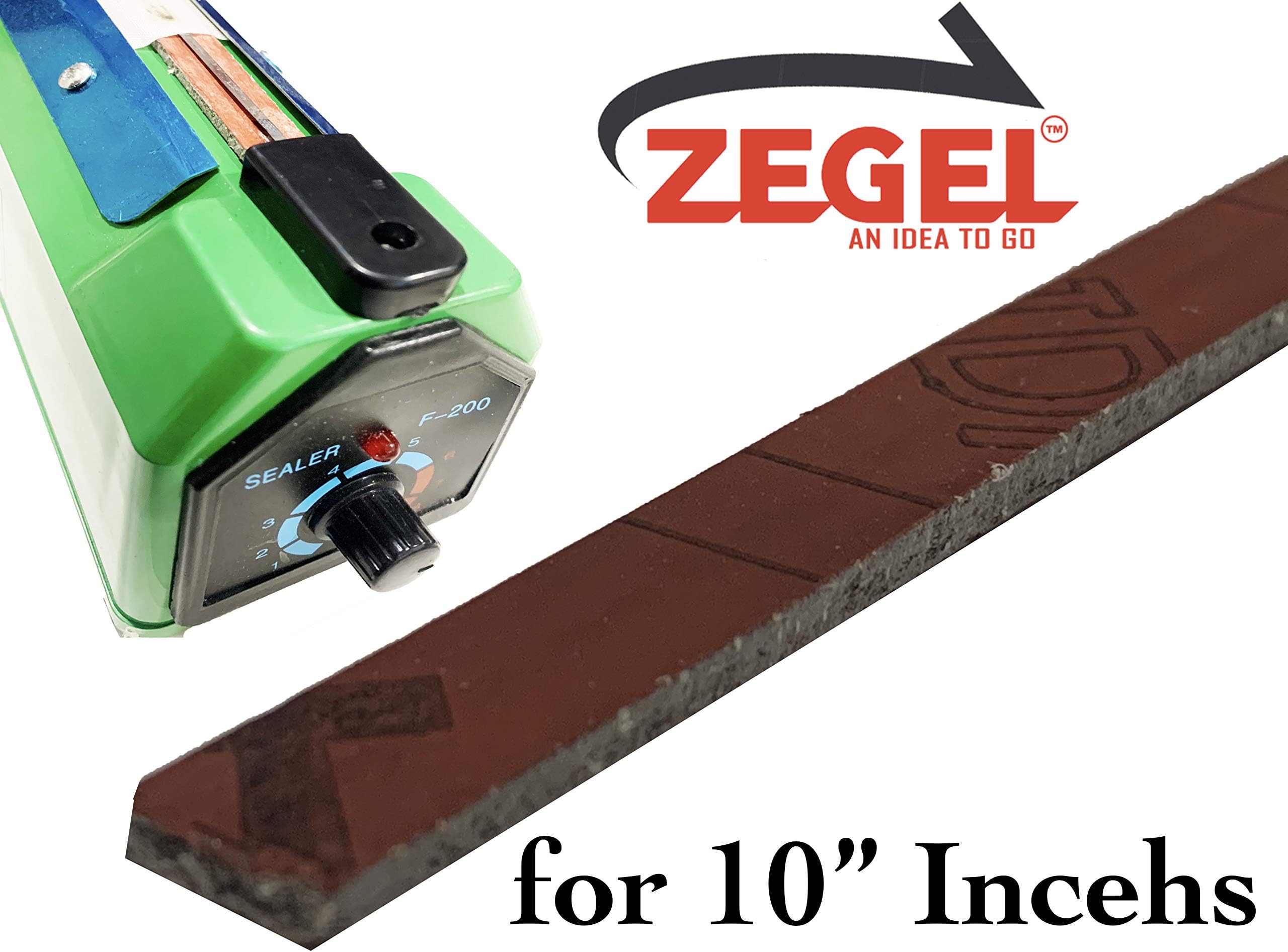 Zegel® 10 inches Sealing Machine Strip, Sealing Machine Patti Pack of (2) for 10 Inches Plastics Body Machine, Suitable for ZEGEL®,AUROPLUS®,SENO®,TECHTEST® Brand and All Plastics Sealing Machine