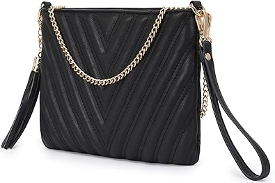 black quilted crossbody