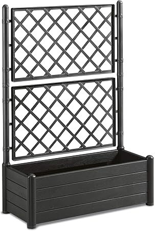 Rankgitter Xl In Anthrazit Mit Spalier Und Blumenkasten 90l Wetterresistent Und Uv Bestandig Ideal Fur Garten Balkon Und Als Sichtschutz Amazon De Baumarkt