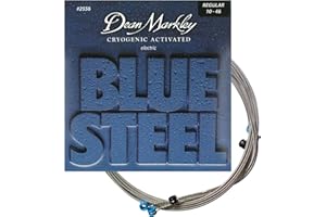 DEAN MARKLEY 2556 Blue Steel Electric Guitar Strings. 6 piece Electric Guitar String Set. Cryogenically Treated for Longer Life, Enhanced Performance, and Superior Sound. Made in USA. Gauges 10-46