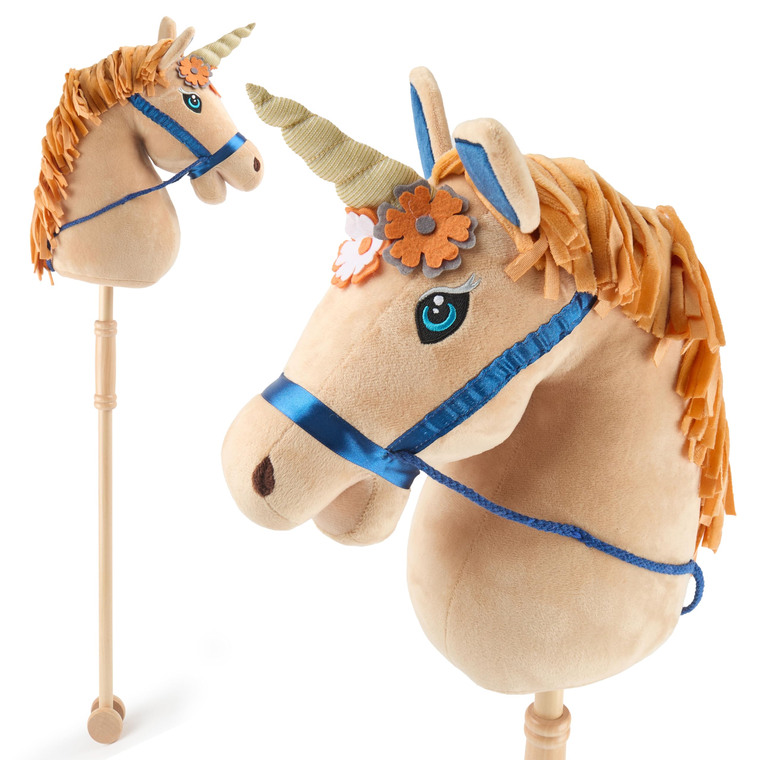 BIECO Hobby Horse Unicorn Magic | Stick Horse with Wheels | Wooden Stick | Plush Toy | Toddler Accessory