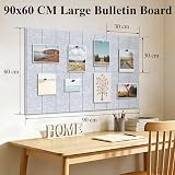 Uoisaiko 90x60cm Large Felt Pin Board 6 Pack 0.9cm Thick Acoustic Vision Board view 2