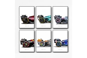ESJAYING F1 Posters Formula 1 Poster Art Prints For Walls Vintage Racing Car Wall Art For Boys Bedroom(Unframe,8x12inch,6pcs)