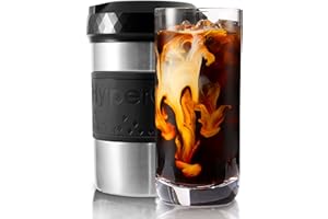 HyperChiller The Original but NEW Stainless-Steel HC2SS Patented Iced Coffee/Beverage Cooler Ready in One Minute, Reusable fo