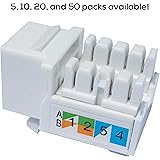 (10-Pack) Cat6 Keystone Jack - [UL Listed] - Ethernet Wall Jack - Wall Cat6 - Cat6 Network Coupler - Keystone Jack…