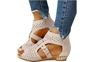 Eduavar Sandals for Women Dressy,Boho Sandals Womens Sandals Low Wedges Peep Toe Wrapped Sexy Cute Diamond Dressy Sandals