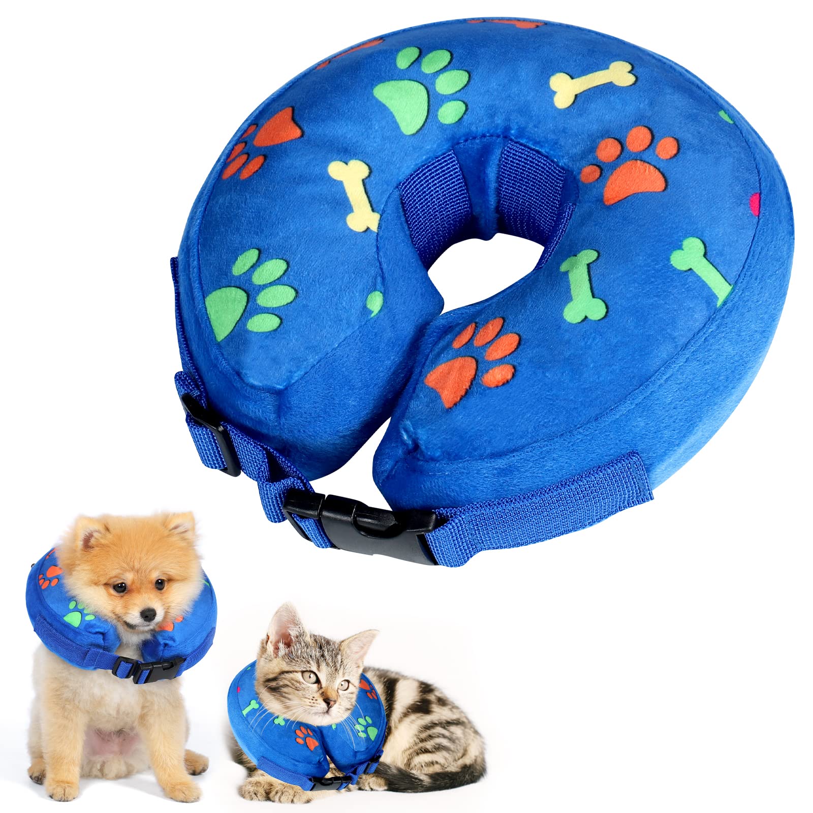 ANWA Inflatable Dog Collars for After Surgery, Adjustable Buster Collars for Dogs, Soft Dog Cone Alternative