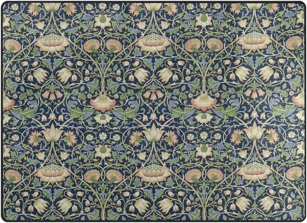 Amazon Com Ingbags Super Soft Modern William Morris Prints Area Rugs Living Room Carpet Bedroom Rug For Children Play Solid Home Decorator Floor Rug 80x 58 Inch Kitchen Dining