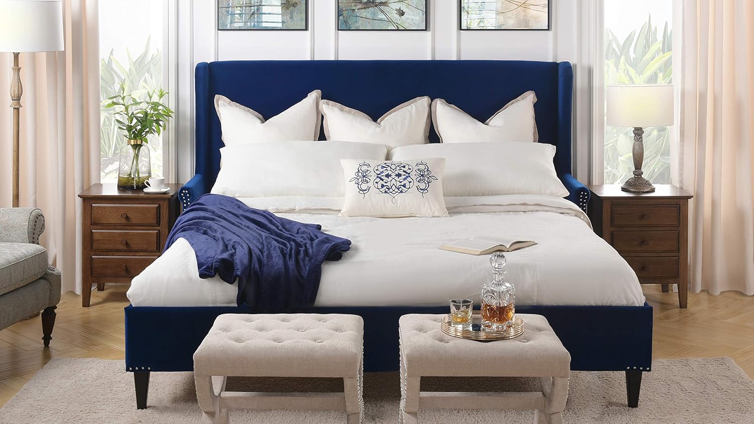 Best King Bed Frame Blue