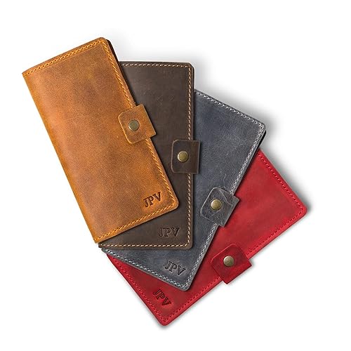 PEGAI Handmade Personalized Leather Checkbook Covers For Personal