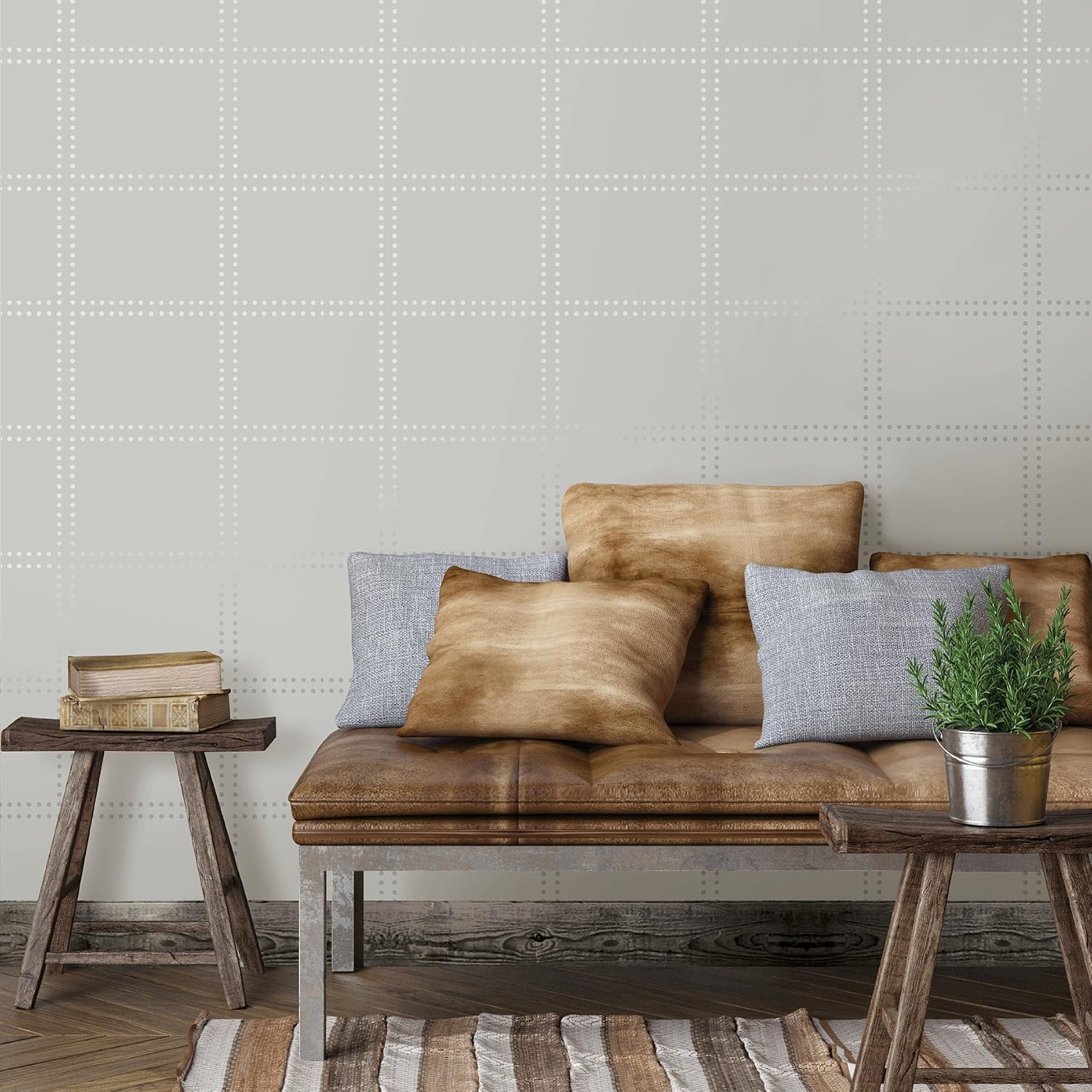 BHF FD22640 "Geometrie Dotted Grid Gridlock" Wallpaper - Light Grey - Image 3