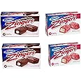 Generic Hostess - ZINGERS Variety Pack - Iced Devil's Food & Raspberry Flavor - 10 Individually Wrapped Iced Cakes - Pack of 4-2 Boxes From Each Flavor