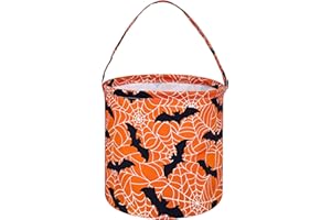 ACMUUNI Happy Halloween Bat Pattern Kids Gift Basket Organizer Basket Collapsible Shelf Basket with handle for Nursery Laundry Basket for Kids