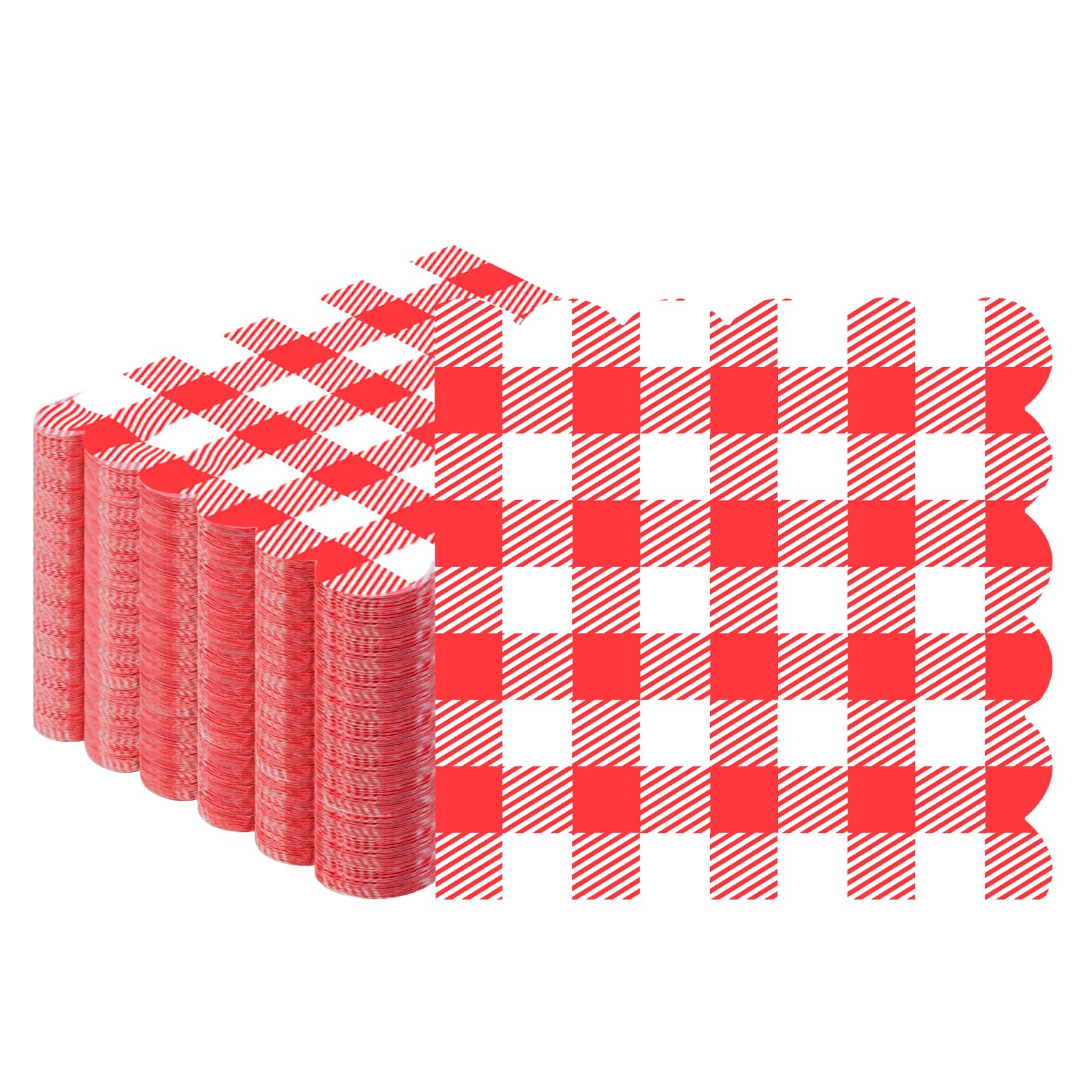 Photo 1 of 100 Pcs Red Gingham Napkins (Red)
