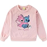 Disney Lilo & Stitch Angel Minnie Mouse Daisy Duck Girls Crewneck Wubby Pullover Sweatshirt for Big Kids