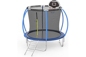 SENCHO GINSYTALIOR Tranpoline 14FT 12FT 10FT 8FT Outdoor Tranpoline for Kids and Adults,Tranpoline Weight Capacity 300-1000LBS with Safety Enclosure Net, Backyard Tranpoline for Family