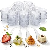 Kingrol 200 Mini Appetizer Spoons 4.75" Clear Plastic Tasting Spoons for Desserts, Samples &amp; Parties, Bulk Pack for Catering, Events &amp; Disposable Serving