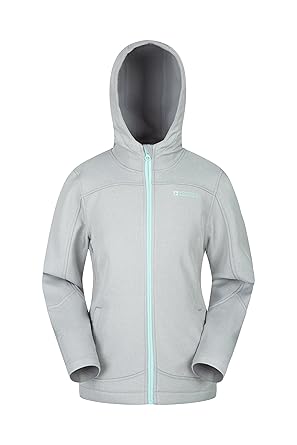 Mountain Warehouse Solar Softshelljacke für Kinder - Wasserfester Übergangsjacke, Kinderjacke mit Fleecefutter, Kinnschutz