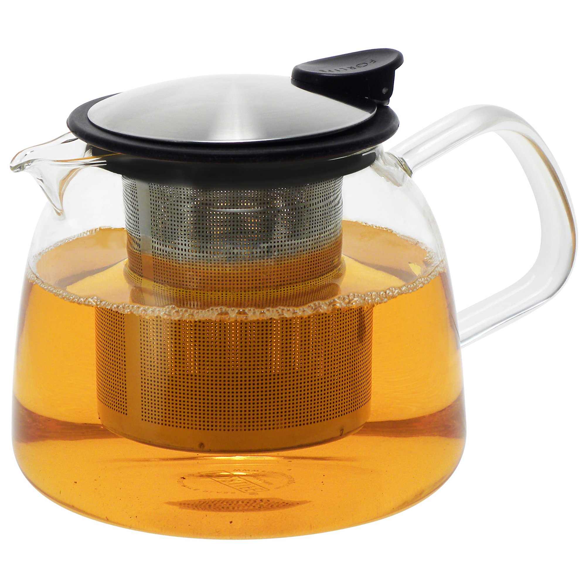 Forlife Bell Glass Teapot with Strainer 730 ml Graphite Black