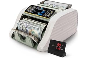 KOLIBRI KBR-500 Money Counter Machine Mixed Denomination | Business Grade Cash Counter Machine w/Advanced IR/UV/MG/MT/Counterfeit Detection, Multi-Currency (USD CAD MXN GBP EUR)