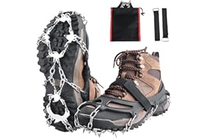 TRIWONDER Crampons for Boots Shoes Traction Ice Cleats Snow Grips Anti Slip Stainless Steel Micro Spikes for Hiking Fishing Walking Climbing Jogging Mountaineering