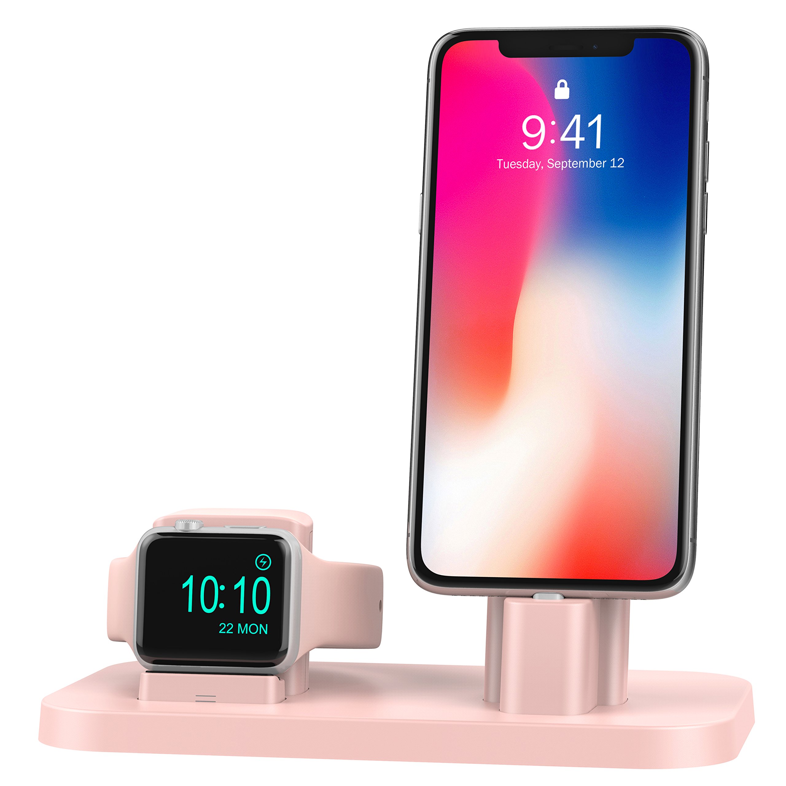 Apple Watch Stand, BEACOO Charging stand Dock Station -- Support Apple Watch NightStand Mode and iPhone 7/7 plus/SE/5s/6S/PLUS with Various Case (Pink Sand)