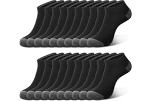 COOVAN 10 Pack Mens Ankle Low Cut Socks Athletic Cushion Casual Socks