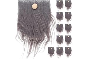 ABOOFAN Fake Beard 1 Set Dwarf Beard Santa Suits Small Gnome Beards for Crafting Kit Fake Fur Round Wooden Beads Child