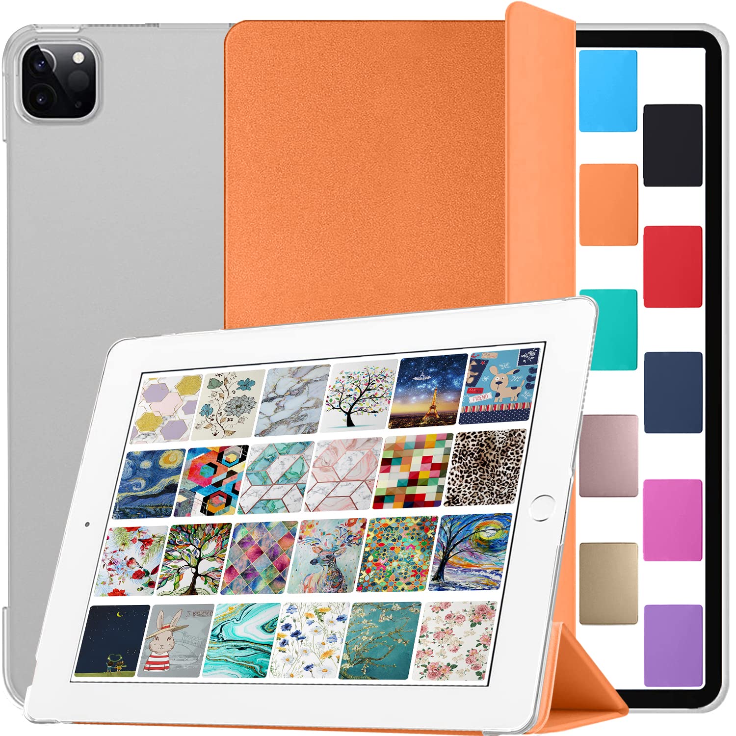 DuraSafe Cases for iPad Pro 12.9 inch 6th 5th 4th Gen PC Case A2436 MHNF3B/A MHNG3B/A MNXR3B/A MNXT3B/A A2378 MHNF3B/A MHNG3B/A A2229 MY2H2B/A A2461 MHNH3B/A MHNJ3B/A MHNK3B/A - Orange