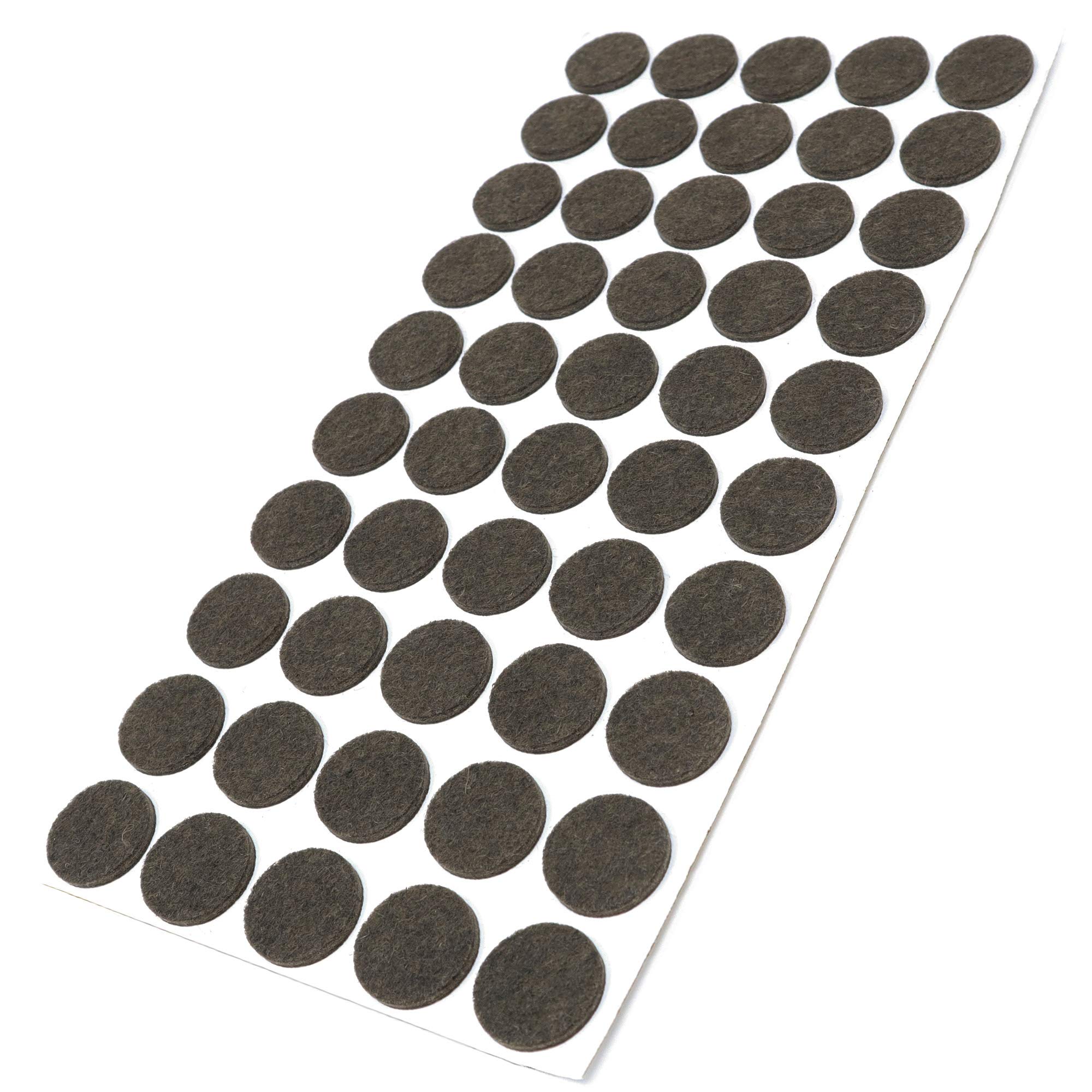 Adsamm® / 50 x self-adhesive felt pads/Brown/ø 0.87'' (ø 22 mm) / round / 0.138'' / 3.5 mm thick stick-on furniture felt glides/Furniture & Chair Glides